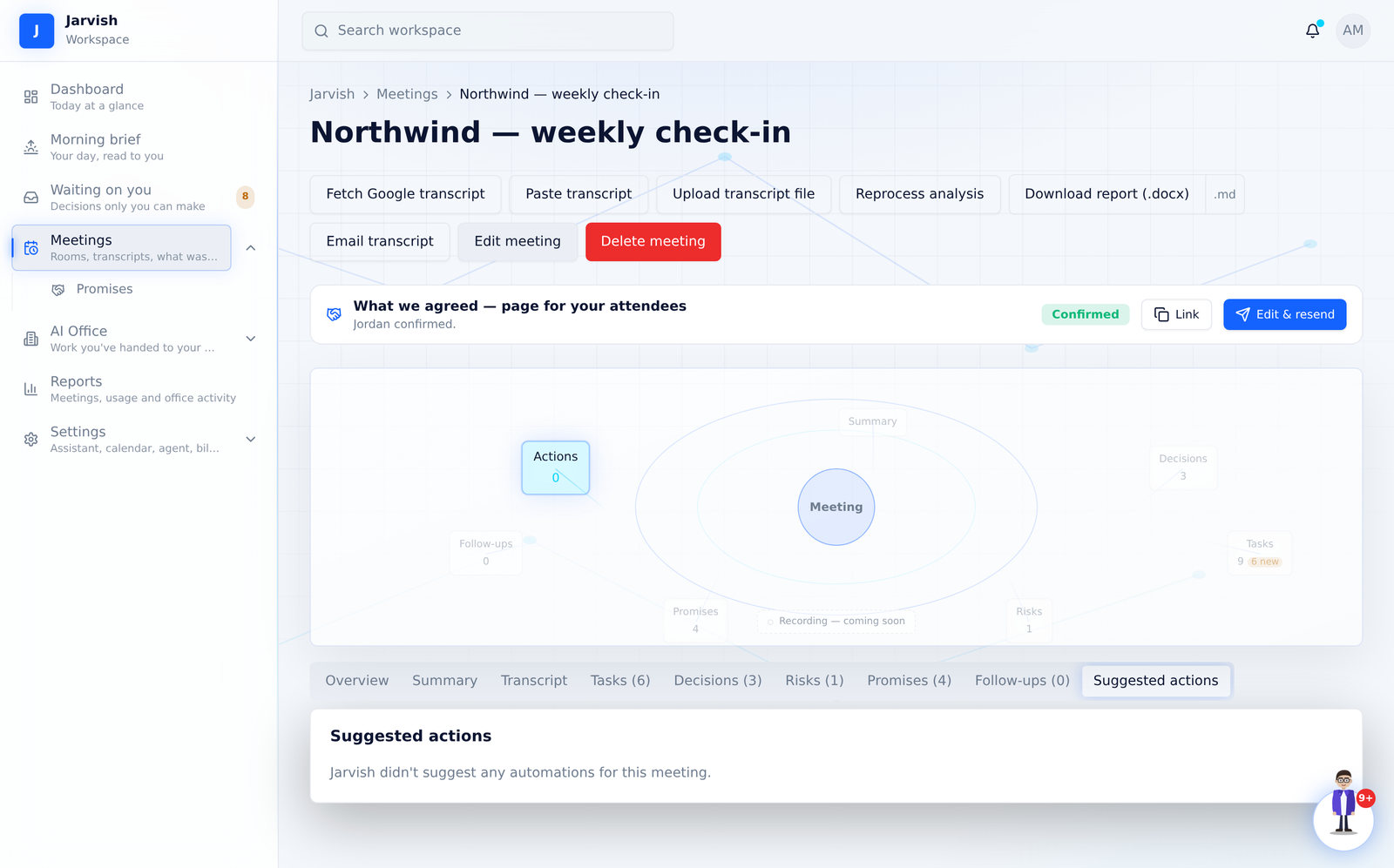 Review & send — everything drafted, everything editable.